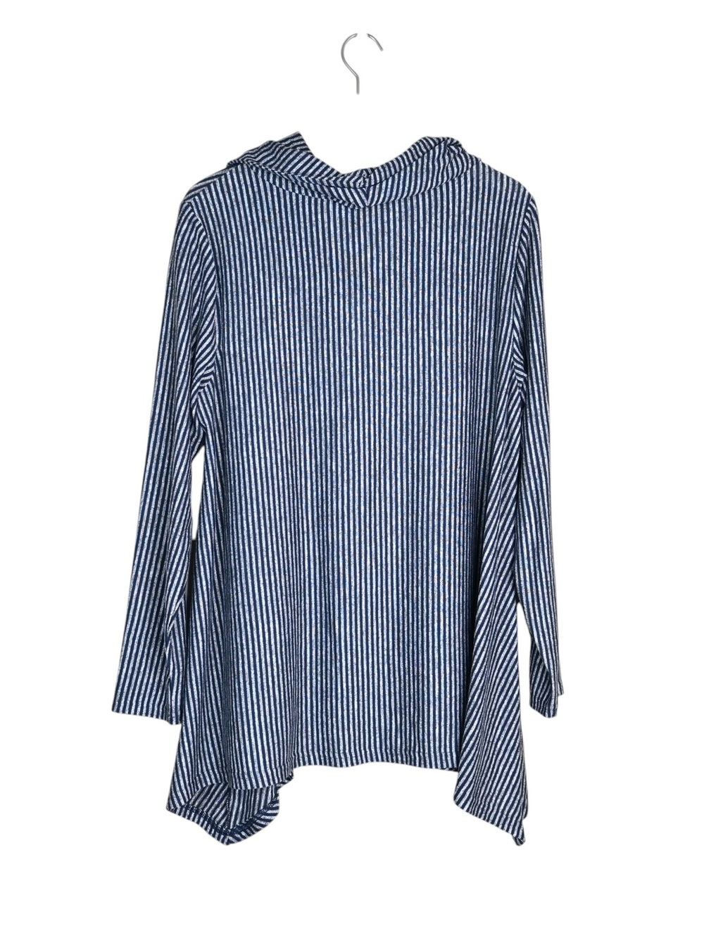 Jones New York Women's 1X Cowl Neck Vertical & Diagonal Stripes Flowy Tunic NEW - Picture 2 of 10